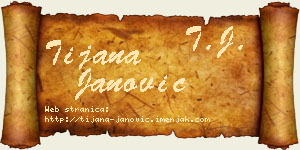 Tijana Janović vizit kartica
